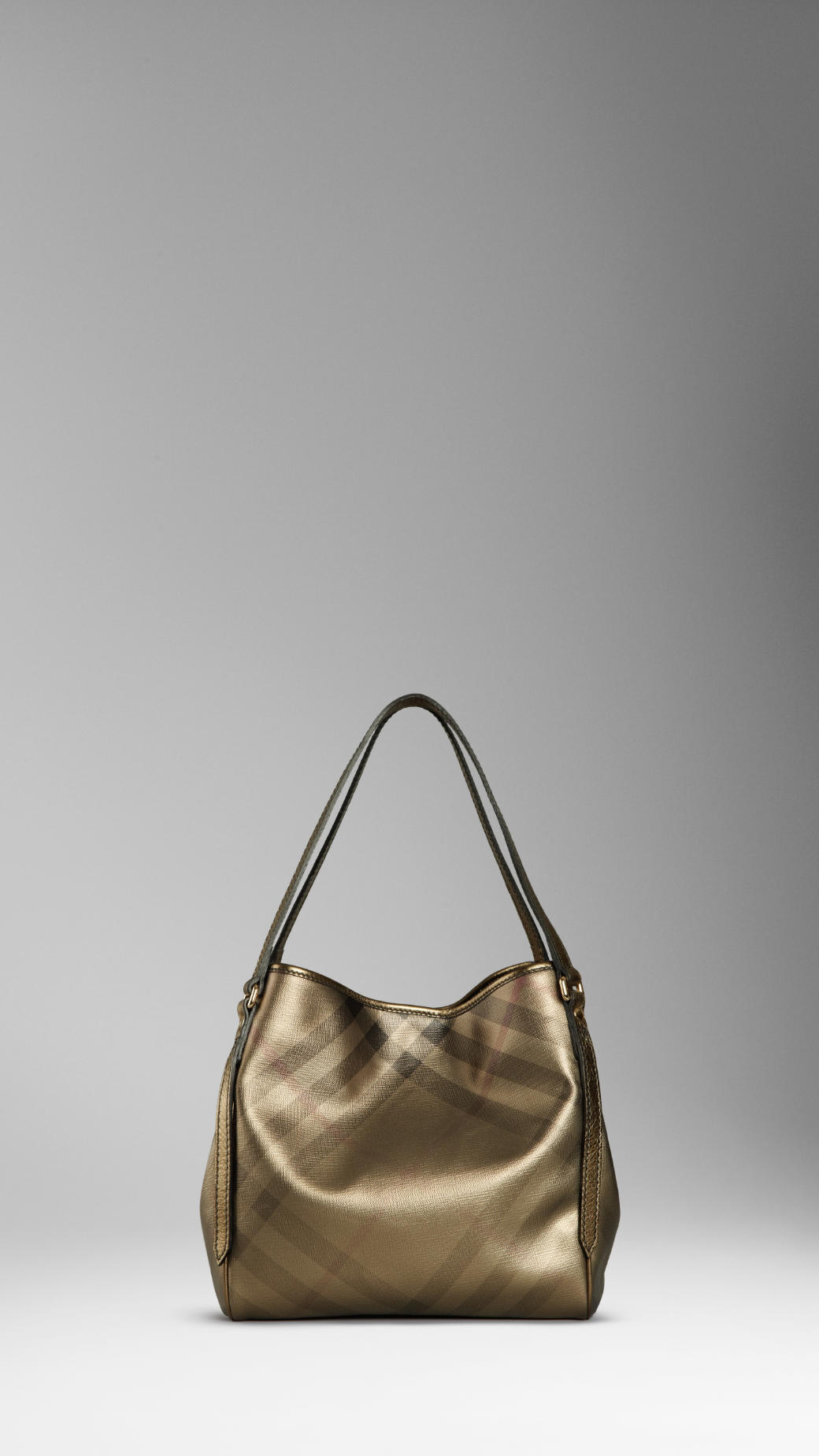 Burberry Media Metallic Tote Check 37869271