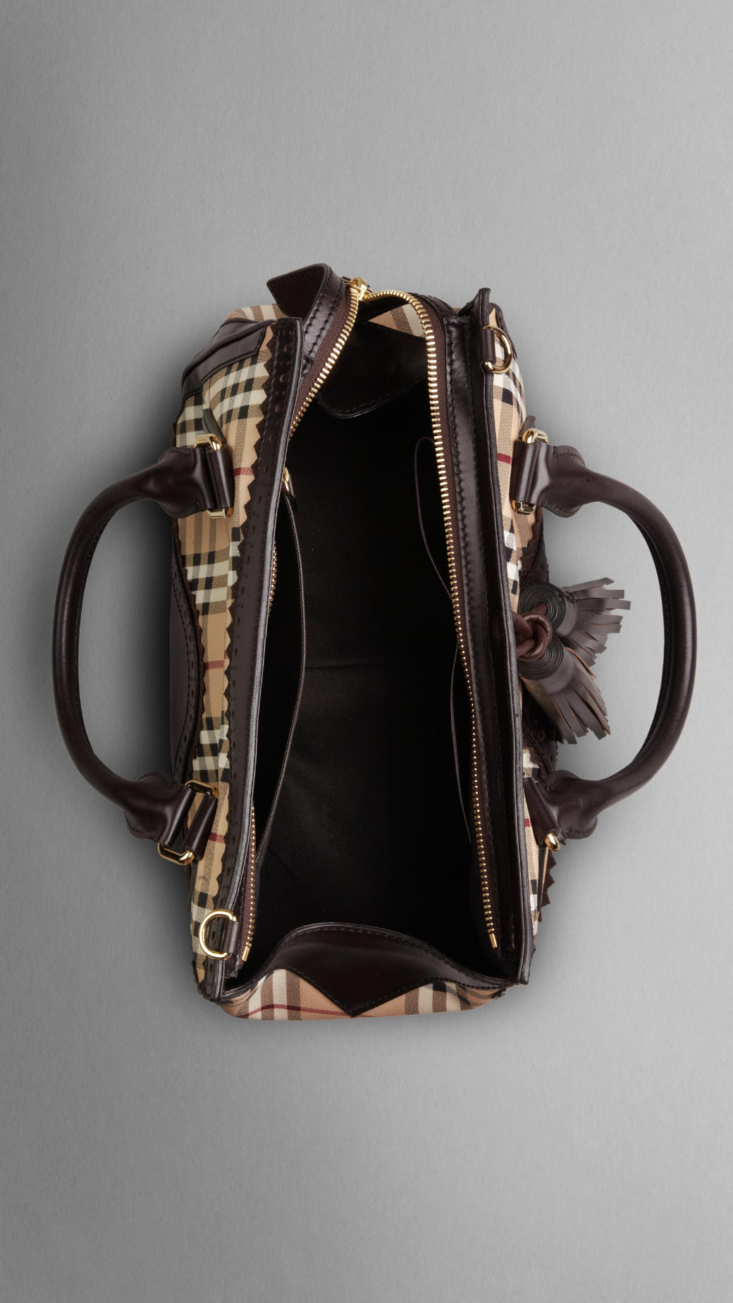 Burberry Haymarket Media Brogue Tote 37869111