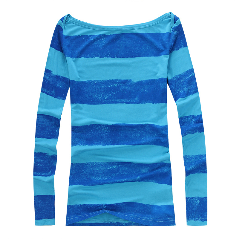 Classicoo delle donne di sconto Burberry Controllato Maglie a manica lunga A-005 della Marina e Red