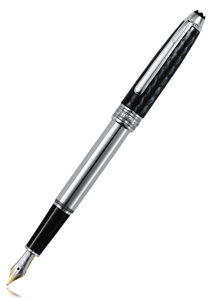 Montblanc Meisterstück Solitaire Carbon & amp; Penna stilografica in acciaio