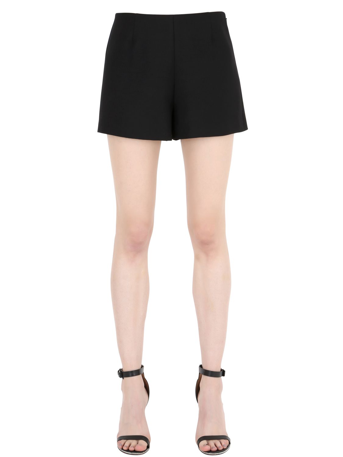 Valentino shorts couture in lana e crepe di seta nero donna abbigliamento,valentino abiti da cocktail,sandali valentino garavani,Originale autentica licenza