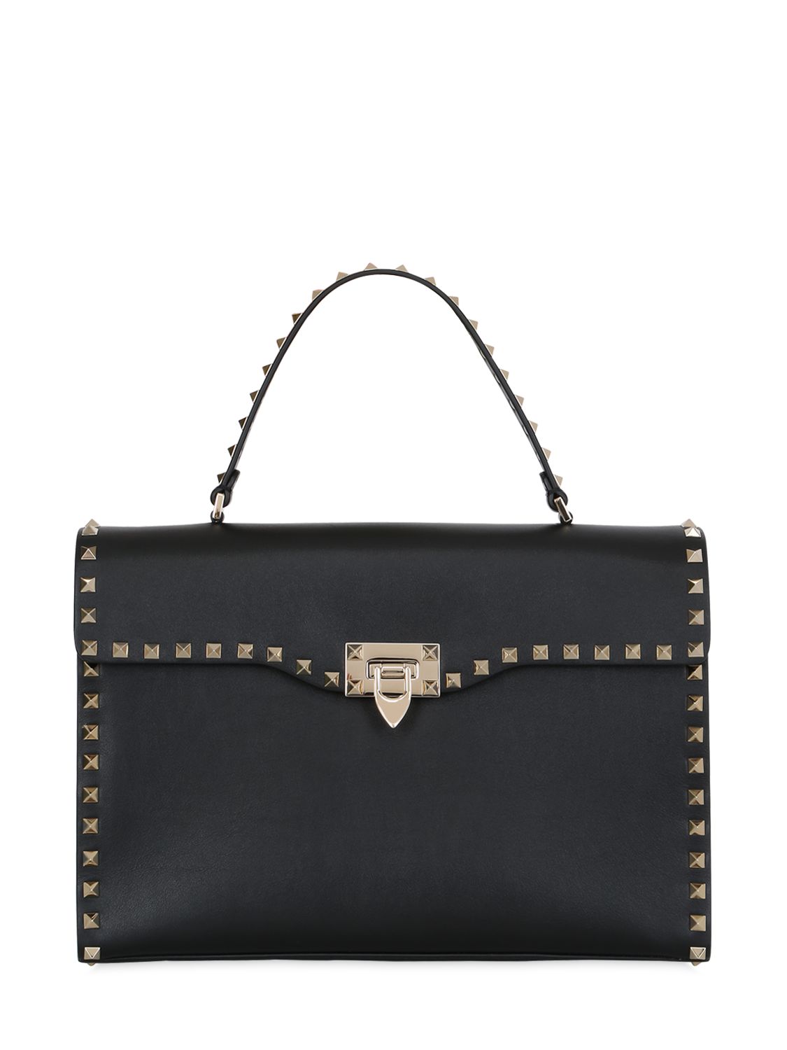 Valentino borsa "rockstud" in pelle spazzolata nero donna borse,valentino abbigliamento sito ufficiale,valentino heavy tubino lace dress,online shop