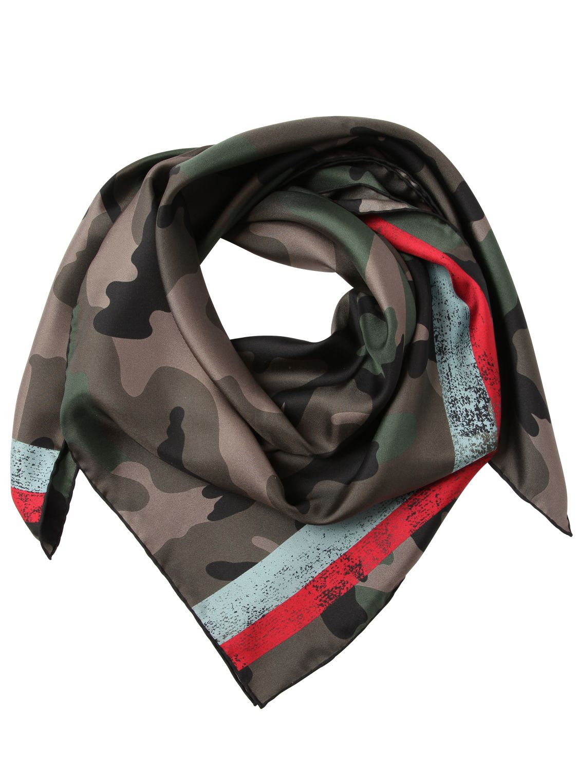 Valentino foulard in twill di seta stampa camouflage camouflage donna accessori,valentino scarpe outlet,valentino borse outlet,sconto