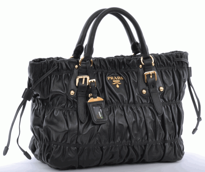 Prada Leather Tote Bn1788 in nero