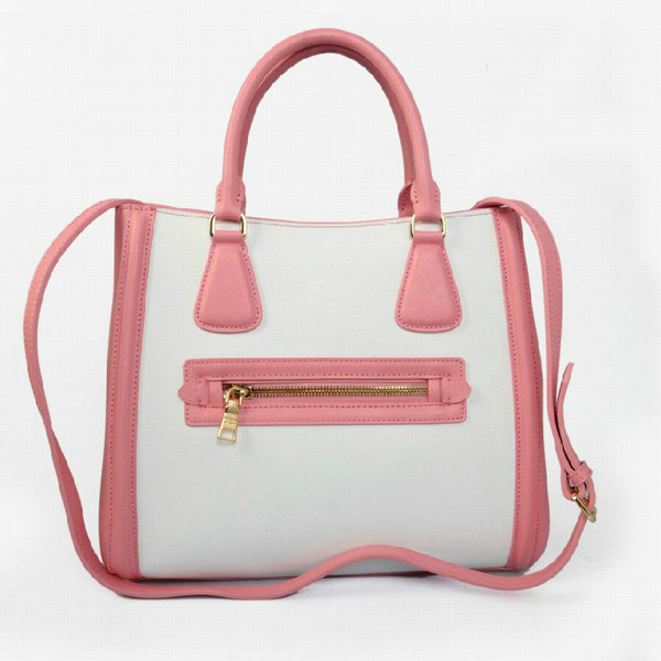 Prada Saffiano Bi -Color Cuir Leather Tote BN0653 in Cerise rosa