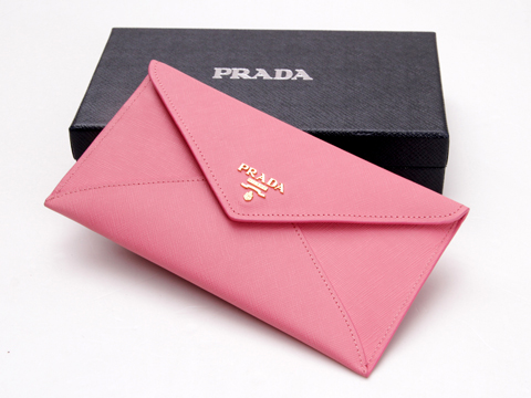 Prada Saffiano Calf Leather Pouch 1M1175 in rosa