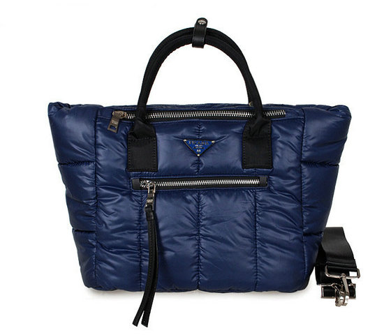 2013 Ultima Prada Bomber Tessuto Tote Bn2636 in Blue