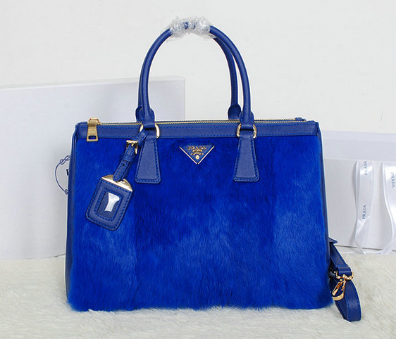 2013 Ultima Prada Cony capelli Tote BN2274 con Blue Saffiano Lea