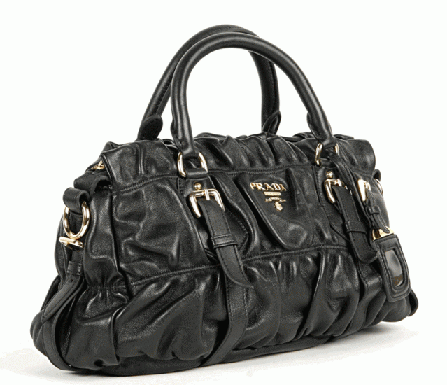 Prada Gaufre borsetta di pelle BN1407 in Nero