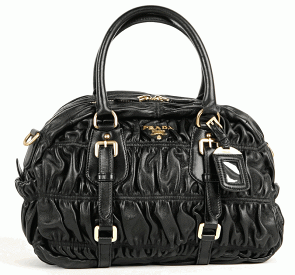 Prada Gaufre borse medico in pelle BL0397 in nero