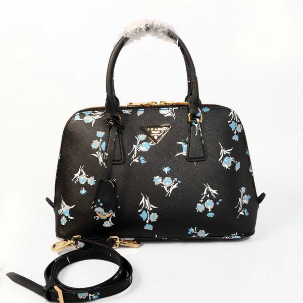 2014 Borsa Prada Saffiano Bouquet Stampato BL0837 in Black