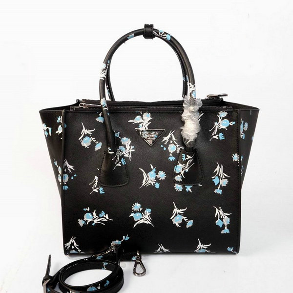 2014 Prada Saffiano Bouquet Stampato borsa BN2619 in Black