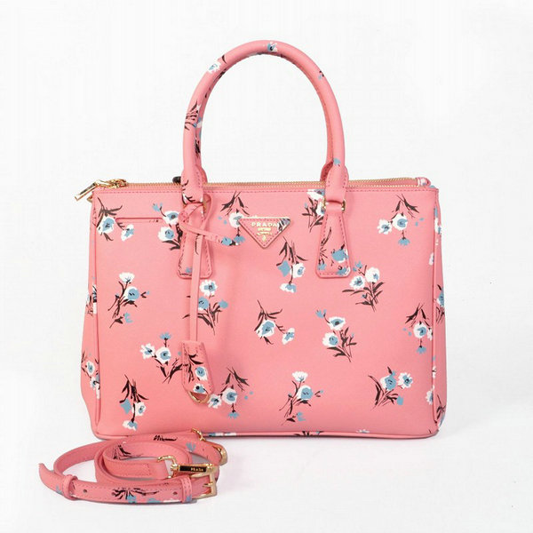 2014 Prada Saffiano Bouquet Stampato Tote BN2274 in rosa