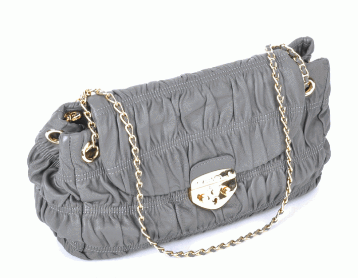 Prada Nappa Gauffre Borsa a tracolla in pelle in Grey BR4695