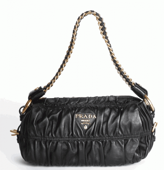 Prada Nappa Gaufre pelle Bowling Borse BL0651 in Nero