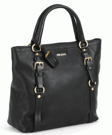 Prada Leather Tote BN1774 in nero