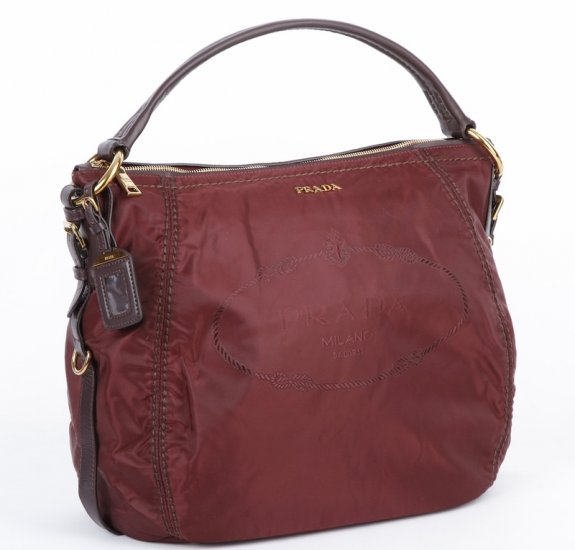 Prada Nylon Borsa a tracolla BR4567 in Borgogna