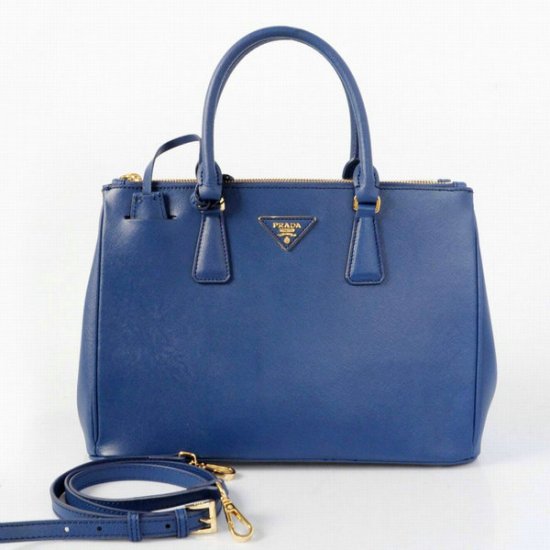 2012 Prada Saffiano Lux Tote BN2274 in Fiordaliso Blu