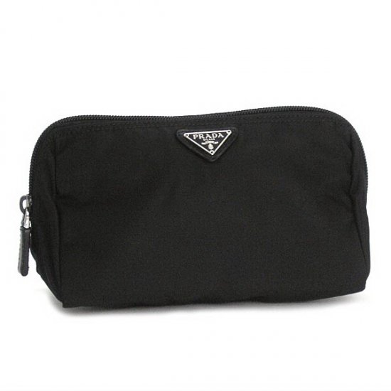 Prada microfibra Cosmetic Bag 1N0693 in Nero