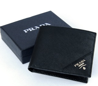 Prada Bifold Saffiano Portafoglio 2M0513 in Nero