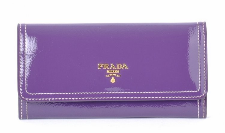 Prada Patent Leather Wallet M201 in viola