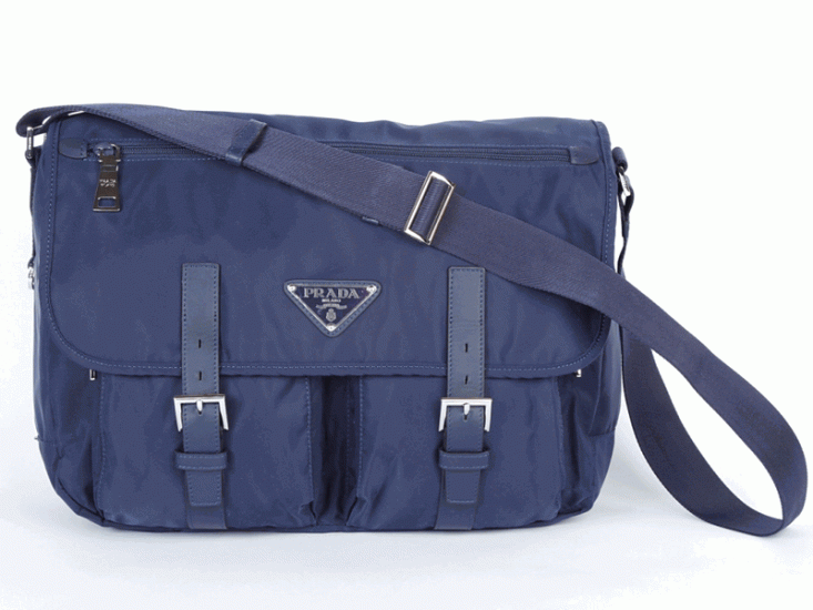 Prada Nylon Messenger Borse BT0698 in blu