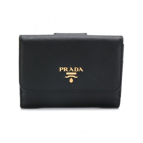 Prada Portafoglio con battente Donna Nero 2017