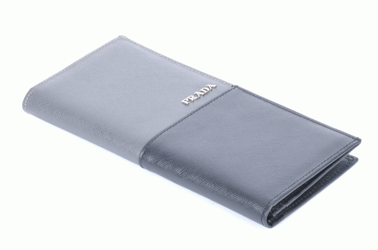 Prada Saffiano Continentale Portafoglio in pelle 2M0836 a Gray