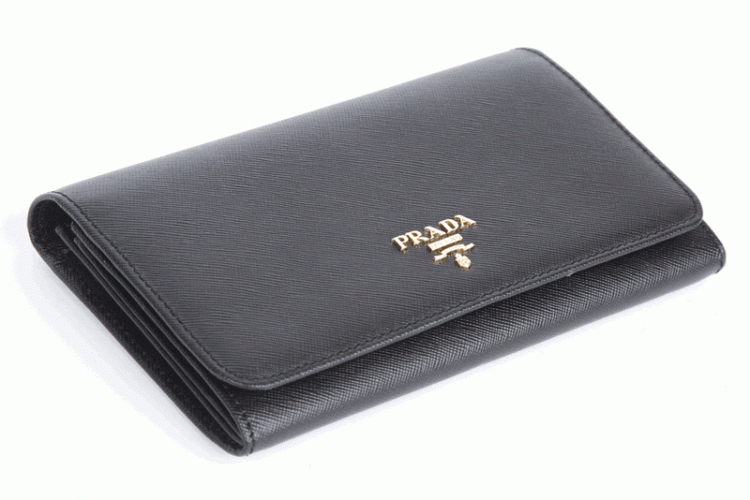 Prada Saffiano Portafoglio 1M0608 in Nero