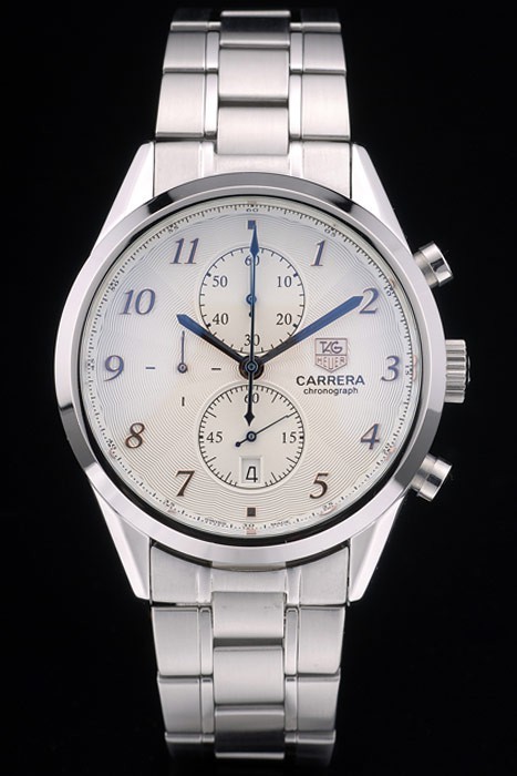 Tag Heuer Carrera Stainless Steel Strap White Dial 7925