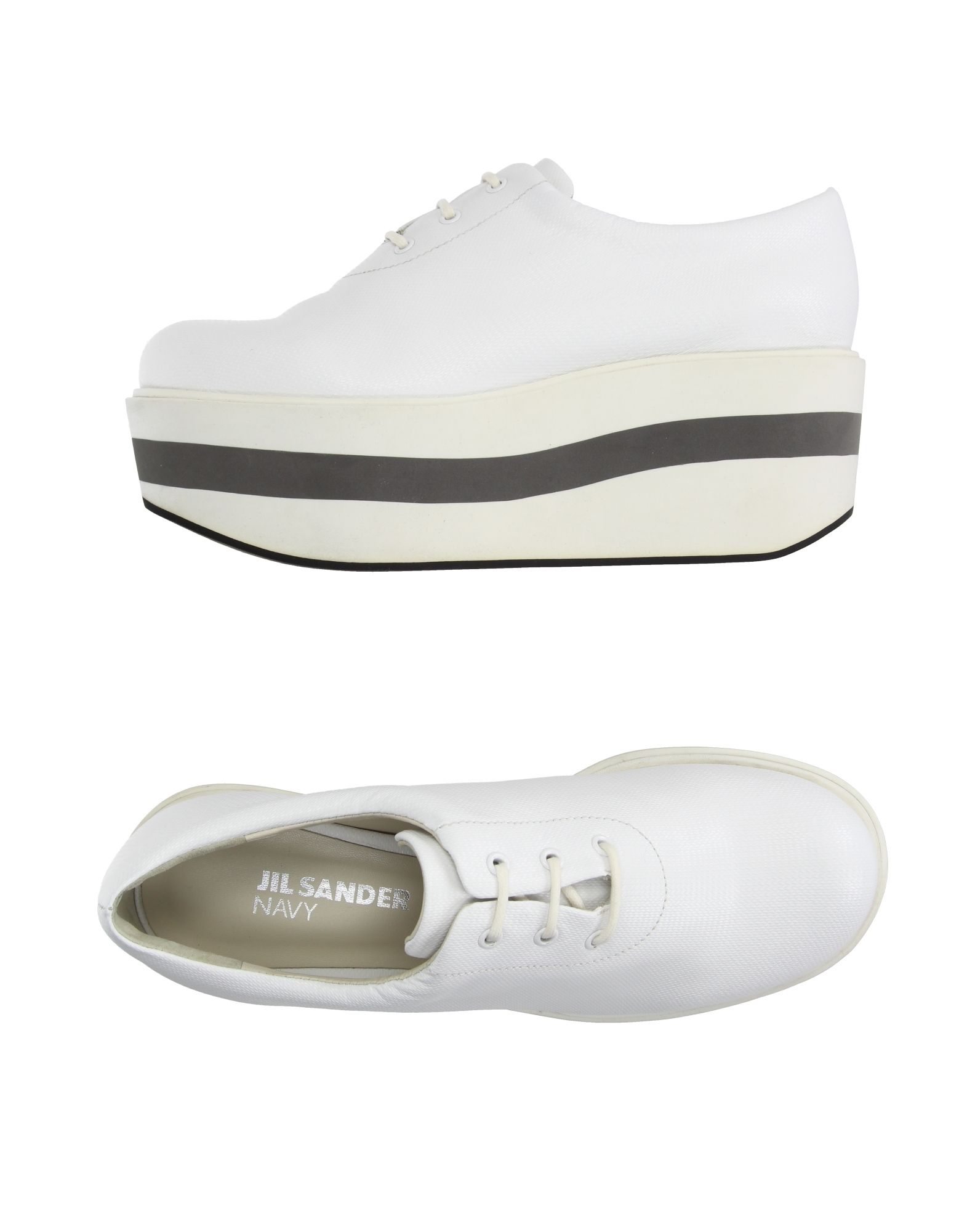 JIL SANDER NAVY Stringate Bianco Donna Scarpe