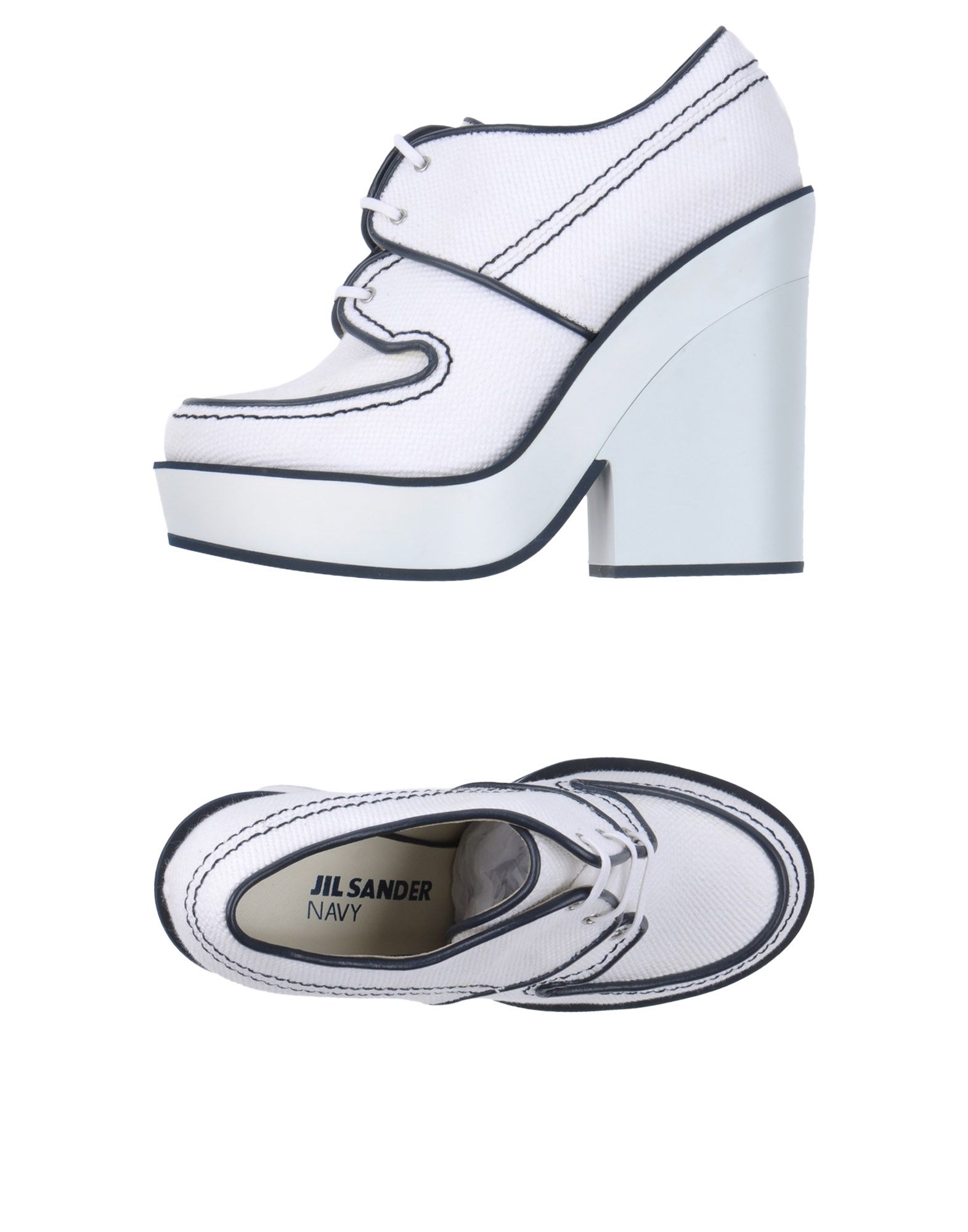 JIL SANDER NAVY Stringate Bianco Donna Scarpe